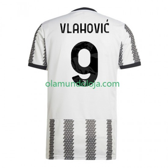 Camisola Juventus Vlahovic 9 Homem Equipamento Primeiro 2022-2023 Manga Curta